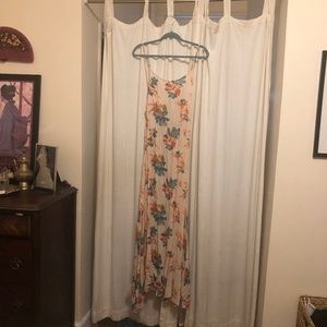 Boho Maxi with Blue and Orange Hibiscus
